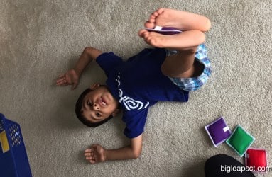 kid with feet up