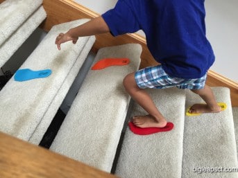 kid climbing stairs